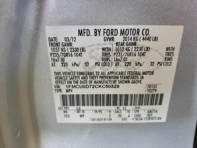 Photo 13 VIN: 1FMCU0D72CKC50529 - FORD ESCAPE 