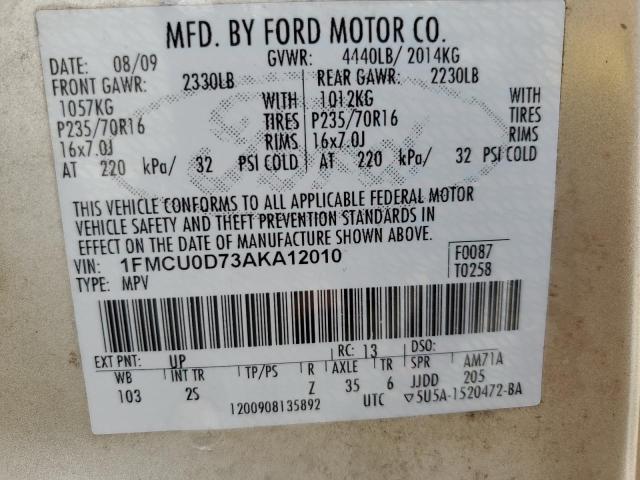 Photo 13 VIN: 1FMCU0D73AKA12010 - FORD ESCAPE XLT 