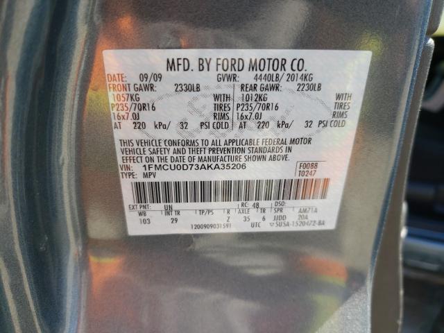 Photo 9 VIN: 1FMCU0D73AKA35206 - FORD ESCAPE XLT 