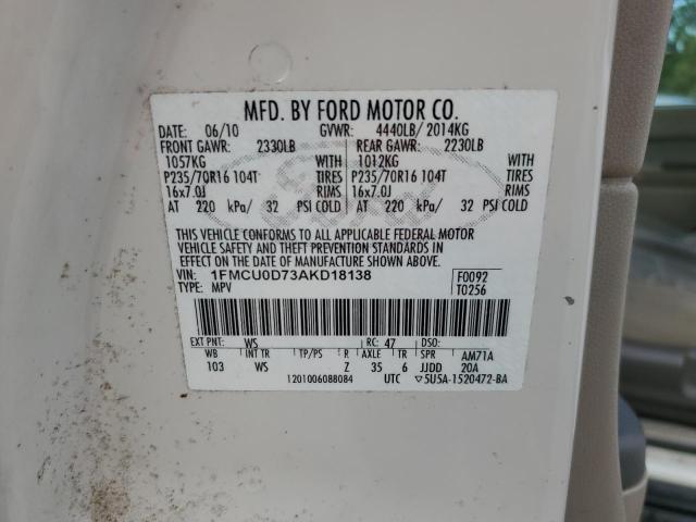 Photo 12 VIN: 1FMCU0D73AKD18138 - FORD ESCAPE XLT 