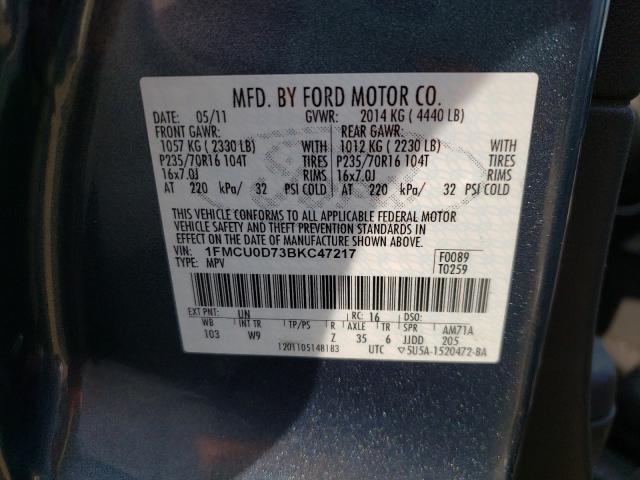 Photo 9 VIN: 1FMCU0D73BKC47217 - FORD ESCAPE XLT 