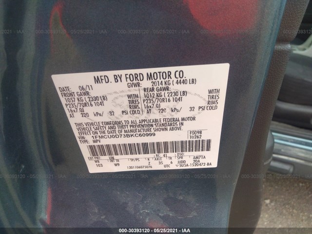 Photo 8 VIN: 1FMCU0D73BKC60999 - FORD ESCAPE 