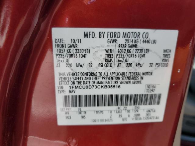 Photo 12 VIN: 1FMCU0D73CKB05516 - FORD ESCAPE XLT 