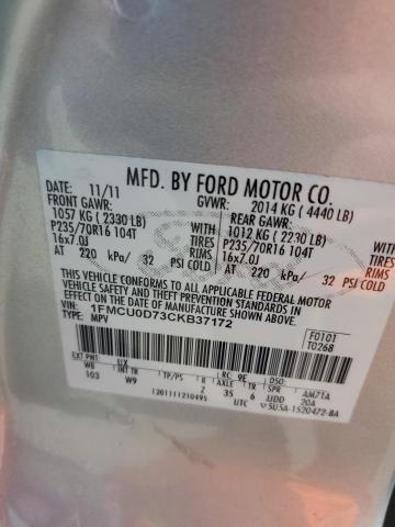 Photo 12 VIN: 1FMCU0D73CKB37172 - FORD ESCAPE XLT 