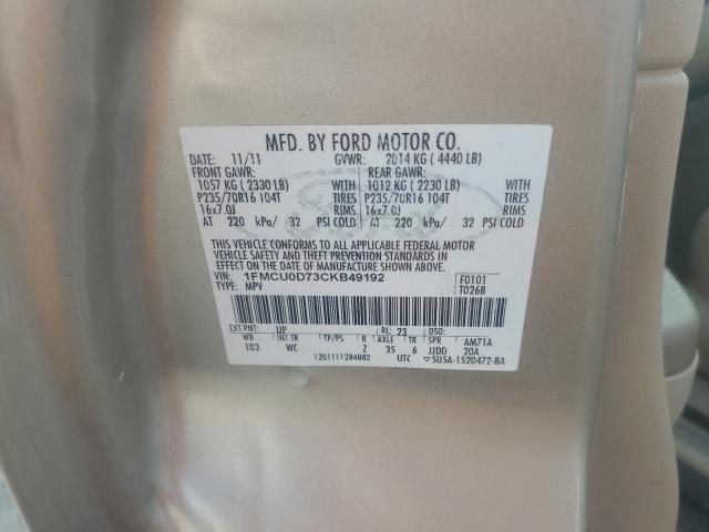 Photo 11 VIN: 1FMCU0D73CKB49192 - FORD ESCAPE XLT 