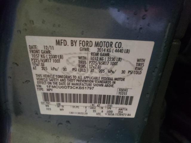 Photo 9 VIN: 1FMCU0D73CKB51797 - FORD ESCAPE XLT 