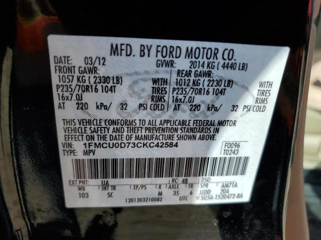 Photo 12 VIN: 1FMCU0D73CKC42584 - FORD ESCAPE XLT 