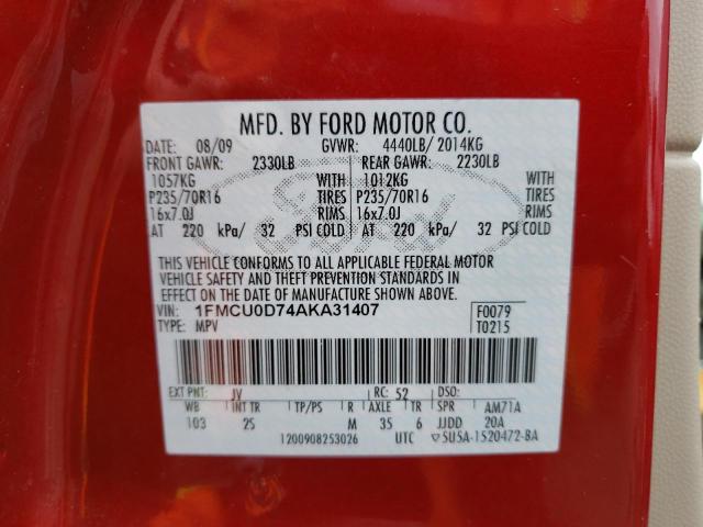 Photo 12 VIN: 1FMCU0D74AKA31407 - FORD ESCAPE XLT 