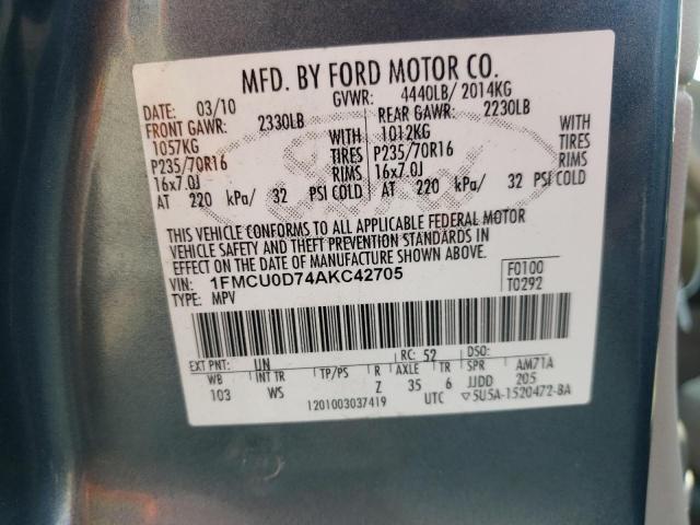 Photo 12 VIN: 1FMCU0D74AKC42705 - FORD ESCAPE XLT 