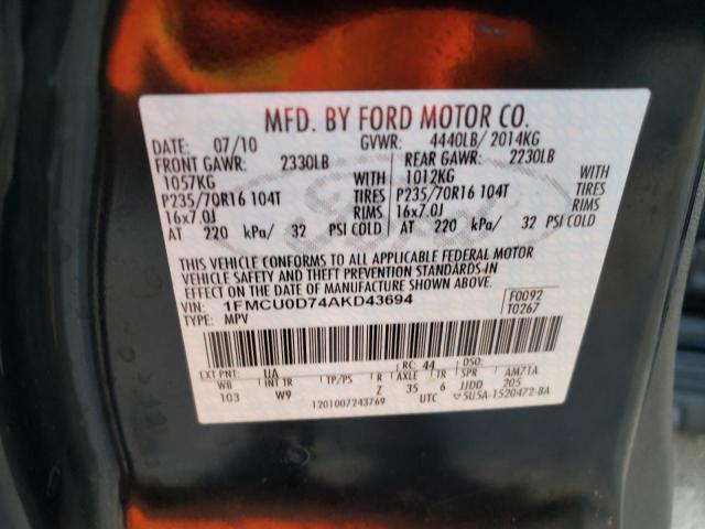 Photo 9 VIN: 1FMCU0D74AKD43694 - FORD ESCAPE XLT 