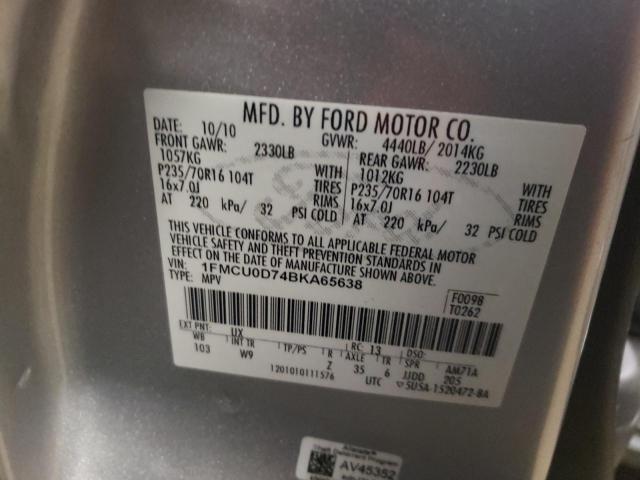 Photo 9 VIN: 1FMCU0D74BKA65638 - FORD ESCAPE XLT 