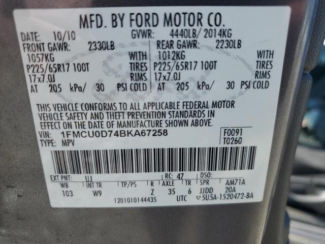 Photo 12 VIN: 1FMCU0D74BKA67258 - FORD ESCAPE XLT 