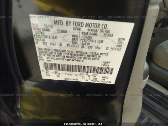 Photo 8 VIN: 1FMCU0D74BKA74016 - FORD ESCAPE 