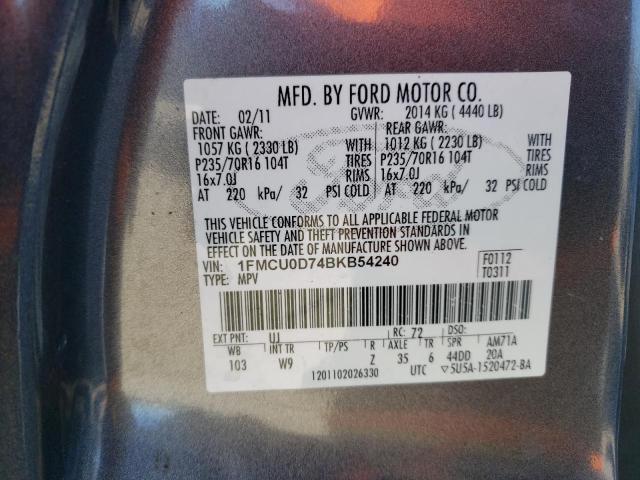 Photo 9 VIN: 1FMCU0D74BKB54240 - FORD ESCAPE XLT 