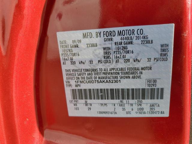 Photo 13 VIN: 1FMCU0D75AKA52301 - FORD ESCAPE XLT 