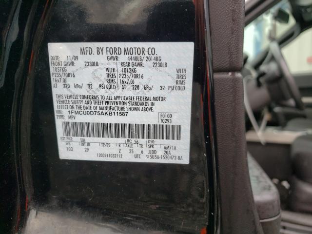 Photo 9 VIN: 1FMCU0D75AKB11587 - FORD ESCAPE XLT 