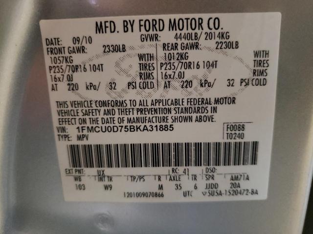 Photo 9 VIN: 1FMCU0D75BKA31885 - FORD ESCAPE XLT 