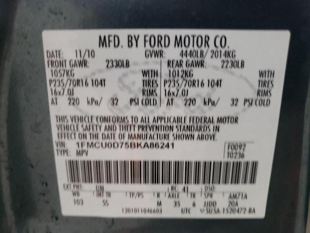 Photo 9 VIN: 1FMCU0D75BKA86241 - FORD ESCAPE XLT 