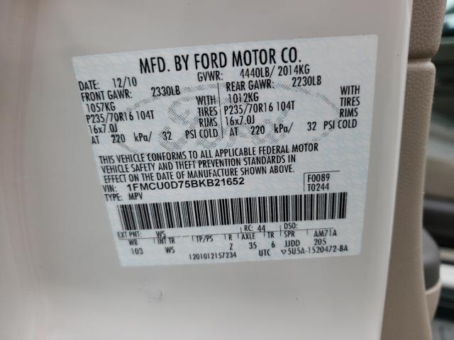 Photo 9 VIN: 1FMCU0D75BKB21652 - FORD ESCAPE XLT 