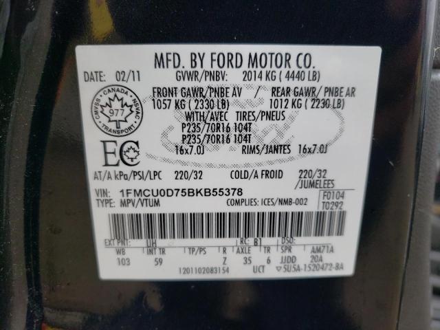 Photo 12 VIN: 1FMCU0D75BKB55378 - FORD ESCAPE XLT 