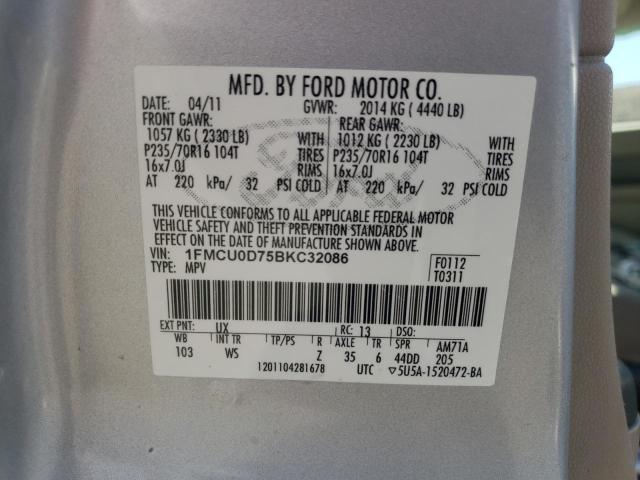 Photo 9 VIN: 1FMCU0D75BKC32086 - FORD ESCAPE XLT 