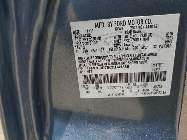 Photo 12 VIN: 1FMCU0D75CKB41868 - FORD ESCAPE 