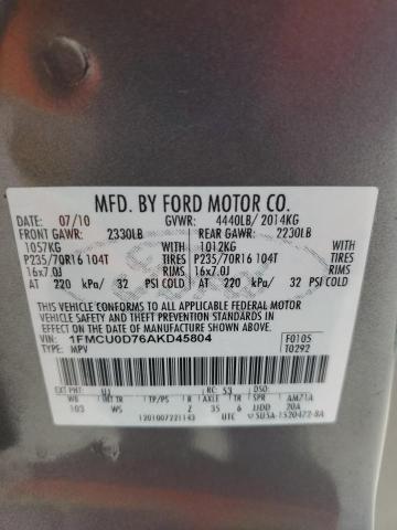 Photo 12 VIN: 1FMCU0D76AKD45804 - FORD ESCAPE 