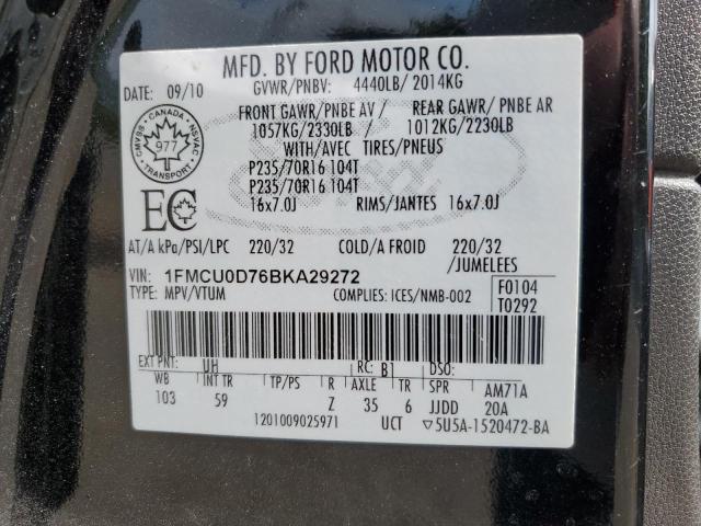 Photo 12 VIN: 1FMCU0D76BKA29272 - FORD ESCAPE XLT 