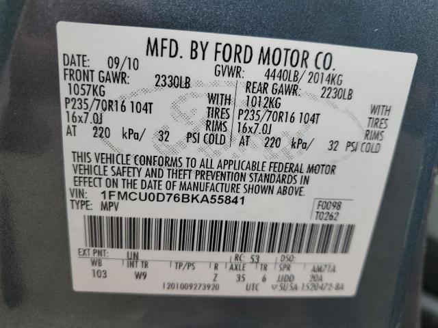 Photo 11 VIN: 1FMCU0D76BKA55841 - FORD ESCAPE XLT 