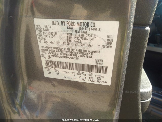 Photo 8 VIN: 1FMCU0D76BKC60625 - FORD ESCAPE 