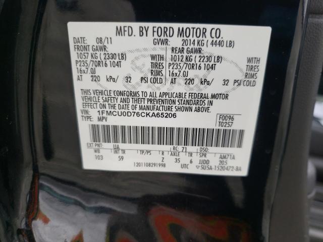 Photo 9 VIN: 1FMCU0D76CKA65206 - FORD ESCAPE XLT 