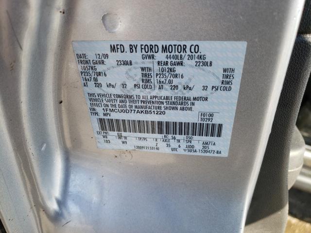 Photo 9 VIN: 1FMCU0D77AKB51220 - FORD ESCAPE XLT 