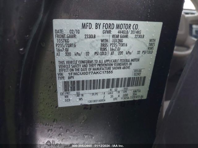 Photo 8 VIN: 1FMCU0D77AKC17555 - FORD ESCAPE 