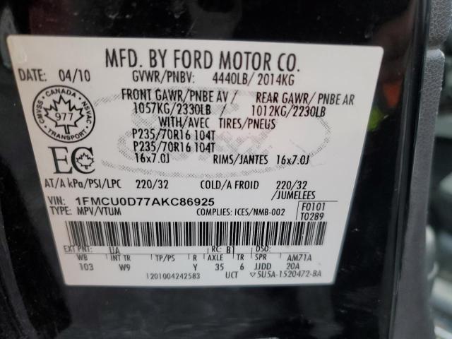 Photo 12 VIN: 1FMCU0D77AKC86925 - FORD ESCAPE 