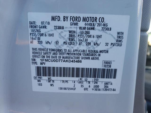 Photo 12 VIN: 1FMCU0D77AKD45486 - FORD ESCAPE XLT 