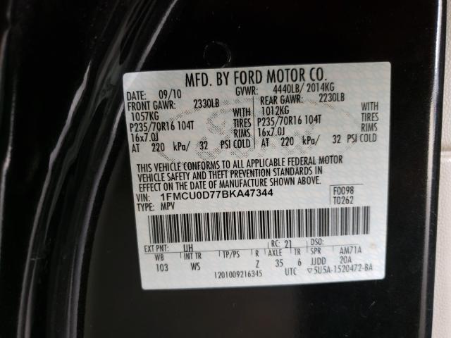 Photo 9 VIN: 1FMCU0D77BKA47344 - FORD ESCAPE XLT 