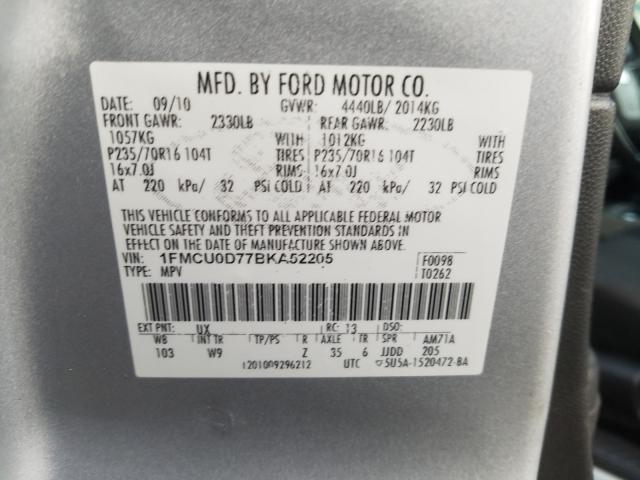 Photo 9 VIN: 1FMCU0D77BKA52205 - FORD ESCAPE XLT 