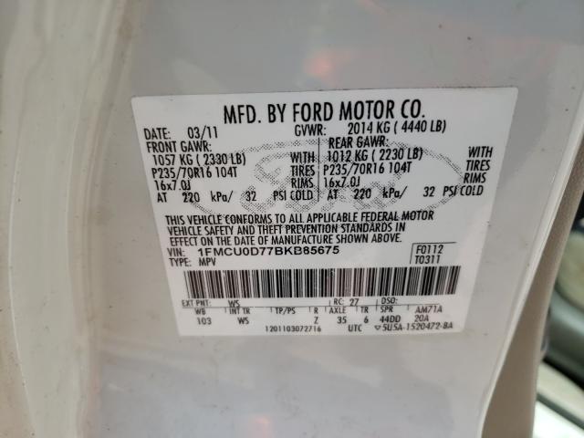 Photo 9 VIN: 1FMCU0D77BKB85675 - FORD ESCAPE XLT 