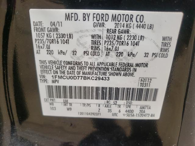 Photo 9 VIN: 1FMCU0D77BKC29433 - FORD ESCAPE XLT 