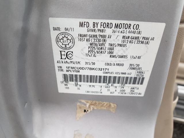 Photo 9 VIN: 1FMCU0D77BKC32171 - FORD ESCAPE XLT 