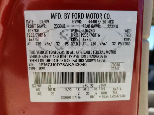 Photo 12 VIN: 1FMCU0D78AKA42040 - FORD ESCAPE 