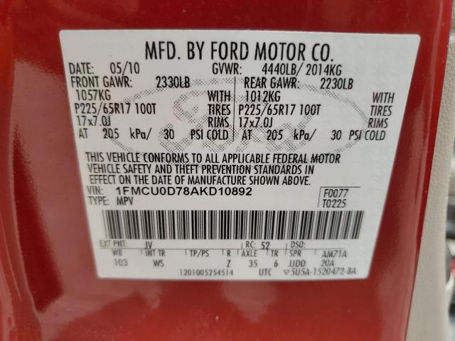 Photo 13 VIN: 1FMCU0D78AKD10892 - FORD ESCAPE 