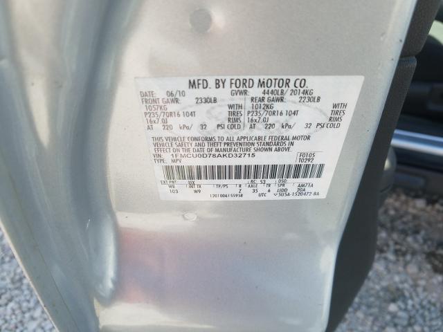 Photo 9 VIN: 1FMCU0D78AKD32715 - FORD ESCAPE XLT 