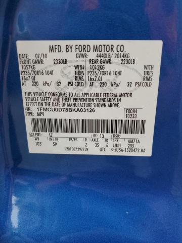 Photo 12 VIN: 1FMCU0D78BKA03126 - FORD ESCAPE XLT 