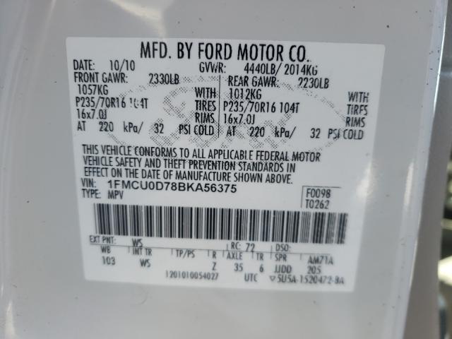 Photo 9 VIN: 1FMCU0D78BKA56375 - FORD ESCAPE XLT 