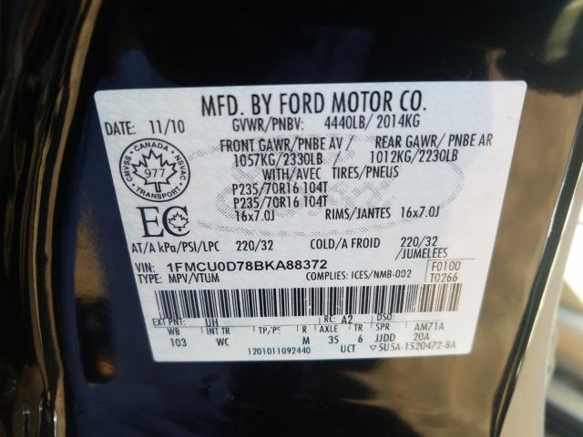 Photo 9 VIN: 1FMCU0D78BKA88372 - FORD ESCAPE XLT 