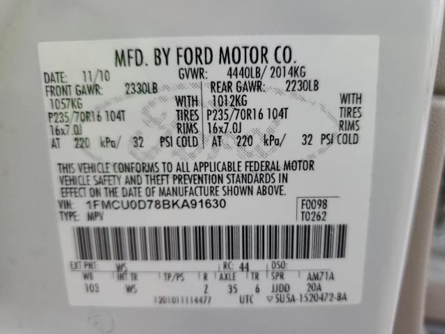 Photo 9 VIN: 1FMCU0D78BKA91630 - FORD ESCAPE XLT 