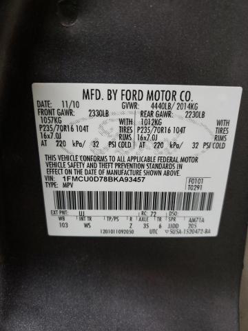 Photo 12 VIN: 1FMCU0D78BKA93457 - FORD ESCAPE XLT 