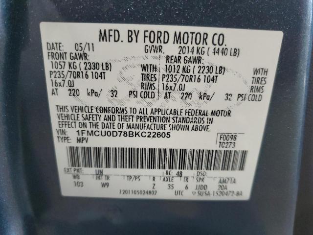 Photo 12 VIN: 1FMCU0D78BKC22605 - FORD ESCAPE XLT 