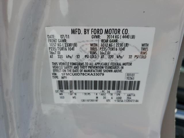 Photo 12 VIN: 1FMCU0D78CKA33079 - FORD ESCAPE 